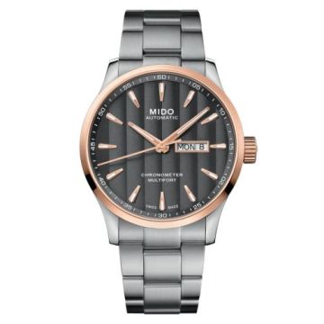 Mido Multifort Chronometer 1 Stainless Steel / Rose Gold / Grey / Bracelet