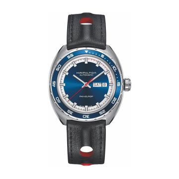 Hamilton Pan Europ Day Date Auto Stainless Steel / Blue