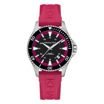 Hamilton Khaki Navy Scuba Auto Stainless Steel / Black - Pink / Rubber