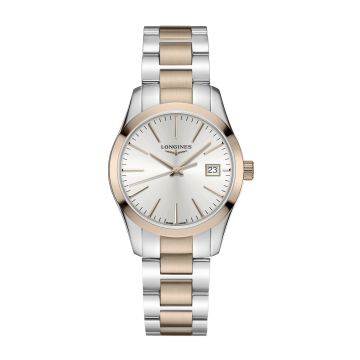 Longines Conquest Classic Quartz 34 Stainless Steel / Red Gold PVD / Silver
