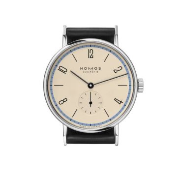 Nomos Glashütte Tangente 35 A Century of Bauhaus Blue