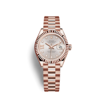 Rolex Lady-Datejust 28 Everose Fluted / President/  Sundust Diamond