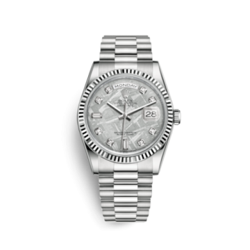Rolex Day-Date 36 White Gold Fluted / President / Meteorite