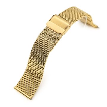 Tapered Quick Release Milanese Mesh Gold Watch Band 19mm 22mm - 21mm