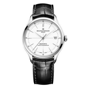 Baume & Mercier Clifton Baumatic Stainless Steel / White / Strap / COSC