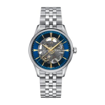 Certina DS-1 Skeleton Stainless Steel / Blue / Bracelet