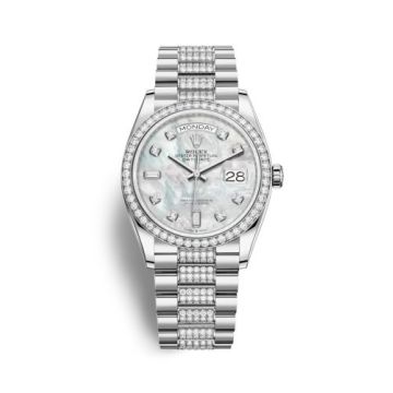 Rolex Day-Date 36 White Gold / Diamond / MOP-Diamond / President-Diamond