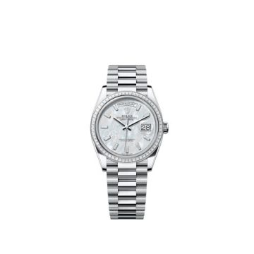 Rolex Day-Date 36 Platinum - Baguette / MOP - Baguette / President