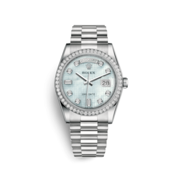Rolex Day-Date 36 Platinum Diamonds / President Diamonds / Oxford MOP