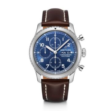 Breitling Navitimer 8 Chronograph 43 Stainless Steel / Blue / Brown Calf