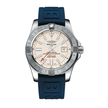 Breitling Avenger II GMT Stainless Steel / Stratus Silver / Rubber / Folding