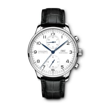 IWC Schaffhausen Portugieser Chronograph "150 Years" Stainless Steel / White