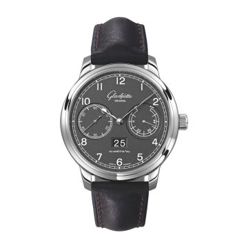 Glashütte Original Senator Observer Stainless Steel / Grey / Calf / Folding