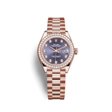 Rolex Lady-Datejust 28 Everose Diamond / President / Aubergine