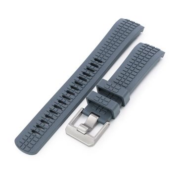 Crafter Blue - CB12 Grey Rubber Curved Lug Watch Strap compatible with Seiko new Turtles SRP777 - 22mm