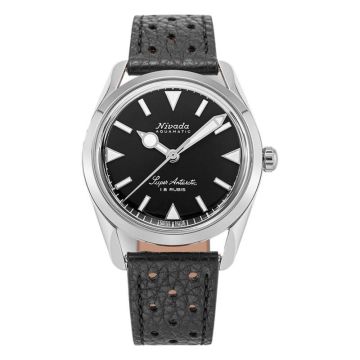 Nivada Grenchen Super Antarctic 35 mm Black White Luminova 35014M