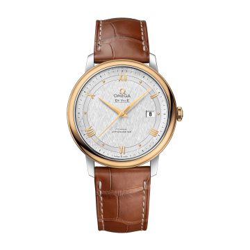 Omega De Ville Prestige Co-Axial 39.5 Stainless Steel / Yellow Gold / Vintage Silk Silver