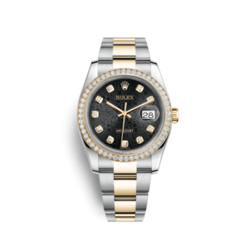 Rolex Datejust 36 Rolesor Yellow Diamond / Oyster / Black Computer