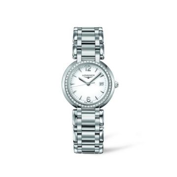 Longines PrimaLuna Quartz 30 Stainless Steel / Diamond / White / Bracelet