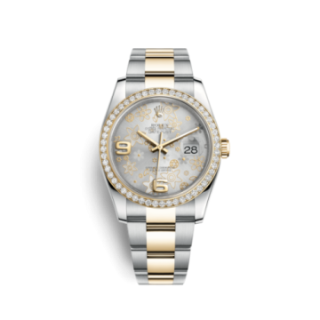 Rolex Datejust 36 Rolesor Yellow Diamond / Oyster / Silver Floral