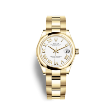 Rolex Datejust 31 Yellow Gold / Domed / White - Roman / Oyster