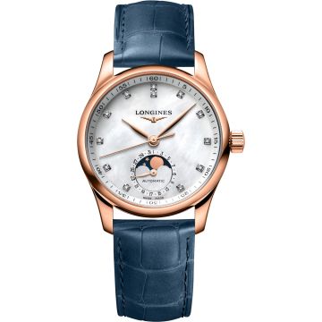 Longines Master Collection 34 Moonphase Pink Gold / MOP