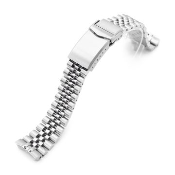 Super-JUB II Watch Band for Seiko Prospex Speedtimer SSC813 SSC815 SSC817, Stainless Steel - Brushed with Polished Center, V Diver Clasp - 20mm