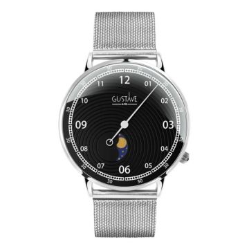 Gustave & Cie 12H Georges Argent & Noir Milanais Argent 40mm