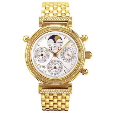IWC Schaffhausen Da Vinci Perpetual Rattrapante Yellow Gold / Diamond / Silver / German / Bracelet