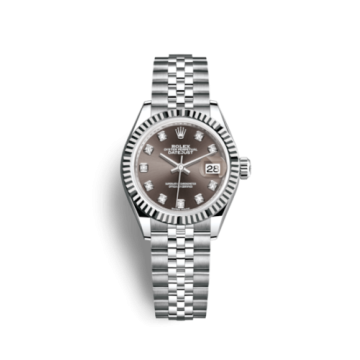 Rolex Lady-Datejust 28 Stainless Steel Fluted / Grey - Diamond / Jubilee