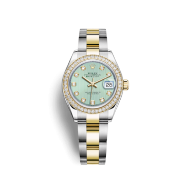 Rolex Lady-Datejust 28 Rolesor Yellow Diamond / Oyster / Mint Green Diamond