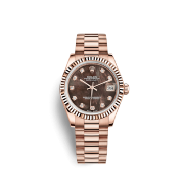 Rolex Datejust 31 Everose Fluted / President / Black MOP