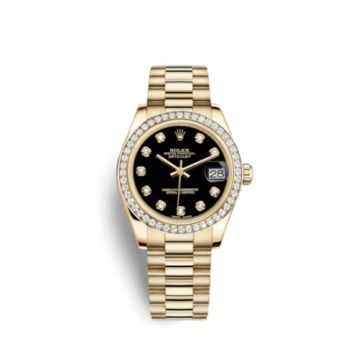 Rolex Datejust 31 Yellow Gold Diamond / President / Black Diamond