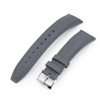 Military Grey Woven Texture Watch Strap, Polished - 7mm