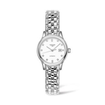Longines Flagship 30 Stainless Steel / White - Diamond / Bracelet