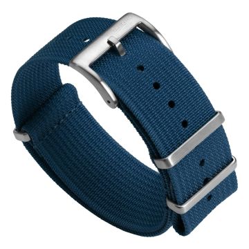 WatchGecko Ridge Military Nylon Watch Strap - Blue - 22mm