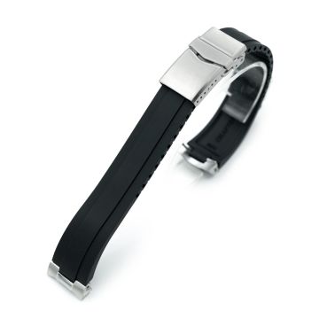 Crafter Blue - MX03-911 Black FKM Rubber Strap with Curved End Links For Seiko Speedtimer SSC911 - 21mm