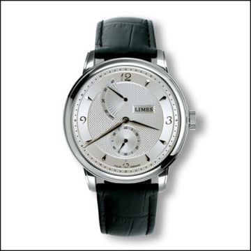 Limes Pharo Hand wound - Silvered / black leather strap