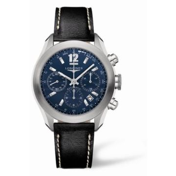 Longines GrandeVitesse Chronograph Blue Leather