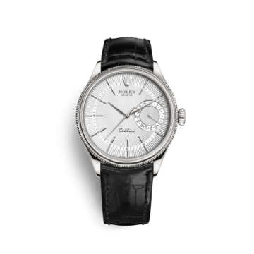 Rolex Cellini Date White Gold / Silver / Alligator Black