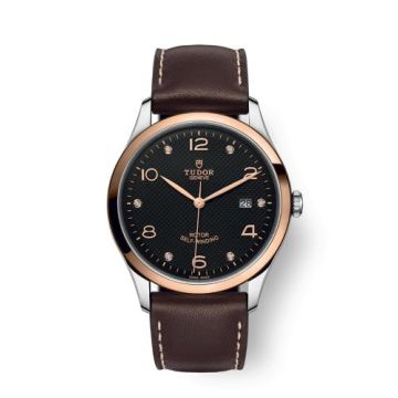 Tudor 1926 41 Stainless Steel / Rose Gold / Black - Diamond / Strap