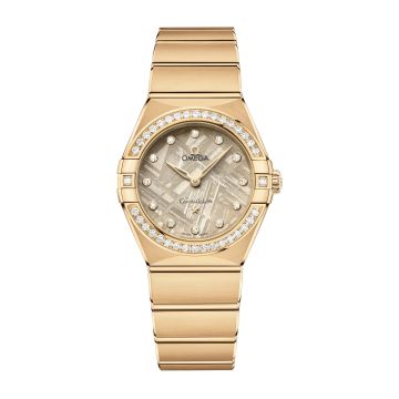 Omega Constellation Manhattan 28 Quartz Yellow Gold - Diamond / Flaxen Meteorite