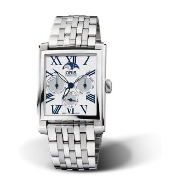 Oris Rectangular Complication Stainless Steel / Silver - Roman / Bracelet