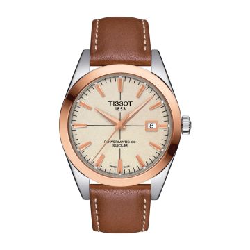 Tissot Gentleman Powermatic Stainless Steel - Red Gold / Cream / Strap