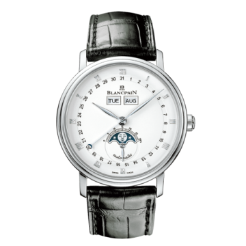 Blancpain Villeret Quantième Complet Stainless Steel / White