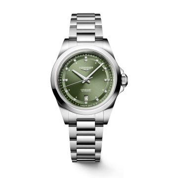 Longines Conquest 30 Stainless Steel / Green - Diamond / Bracelet
