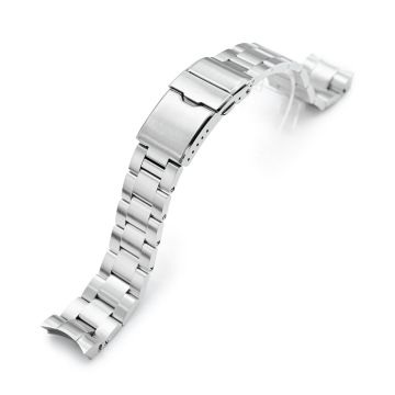 Super-O Boyer Watch Band for Orient Mako 40, 316L Stainless Steel Brushed Baton Diver Clasp - 8mm