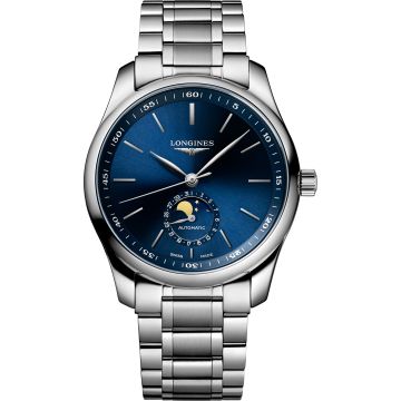 Longines Master Collection 40 Moonphase Stainless Steel / Blue / Bracelet