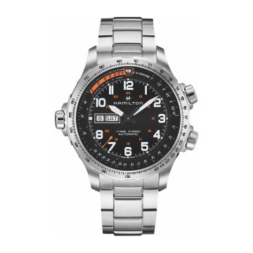 Hamilton Khaki Aviation X Wind Day Date Auto Stainless Steel / Black / Bracelet