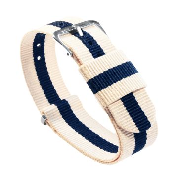 Linen And Navy NATO® style Watch Band - 22mm